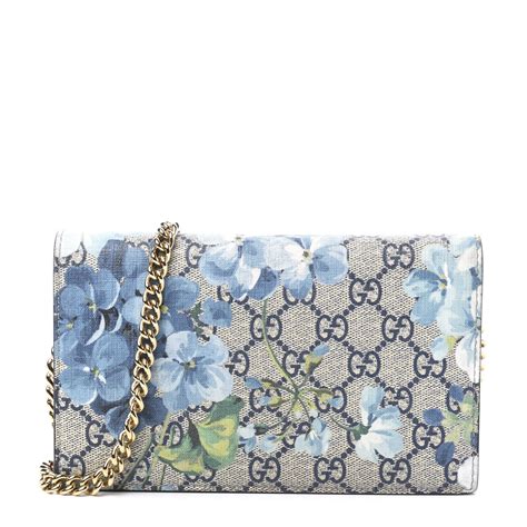 gucci bloom wallet on chain blue|Gucci blooms wallet for sale.